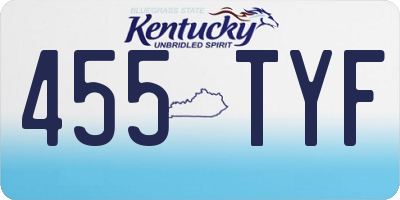 KY license plate 455TYF