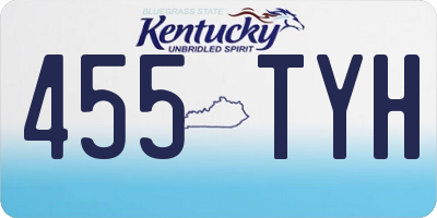 KY license plate 455TYH