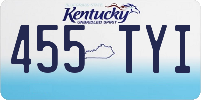 KY license plate 455TYI