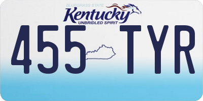 KY license plate 455TYR