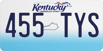 KY license plate 455TYS