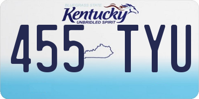 KY license plate 455TYU