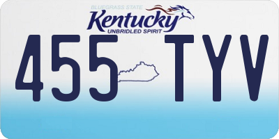 KY license plate 455TYV