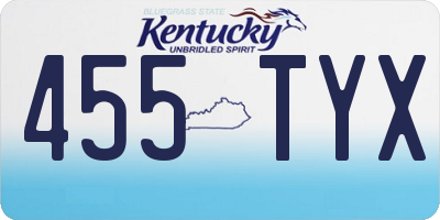 KY license plate 455TYX