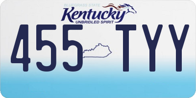 KY license plate 455TYY