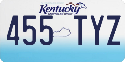 KY license plate 455TYZ