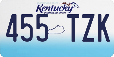 KY license plate 455TZK