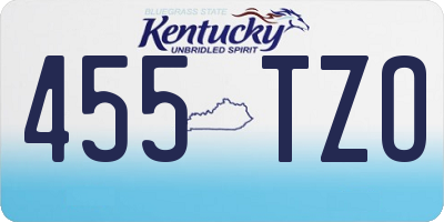 KY license plate 455TZO
