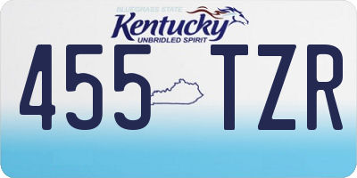 KY license plate 455TZR