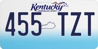 KY license plate 455TZT
