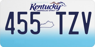 KY license plate 455TZV