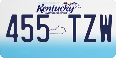 KY license plate 455TZW