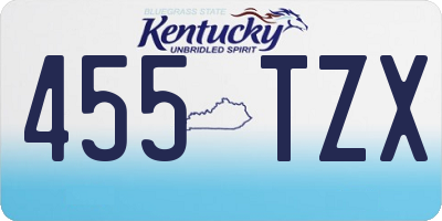 KY license plate 455TZX