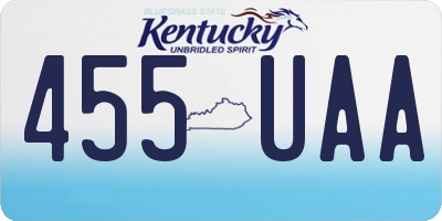 KY license plate 455UAA