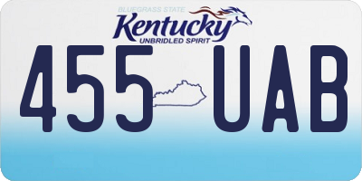 KY license plate 455UAB