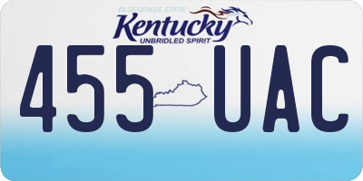 KY license plate 455UAC