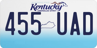 KY license plate 455UAD