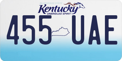 KY license plate 455UAE