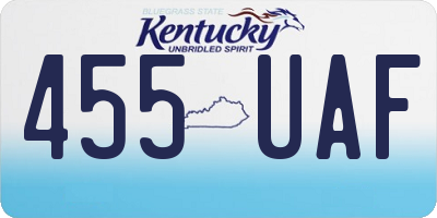 KY license plate 455UAF