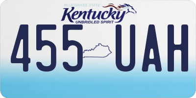 KY license plate 455UAH