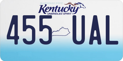 KY license plate 455UAL
