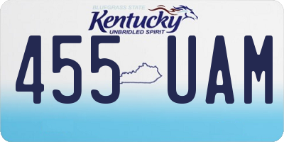 KY license plate 455UAM