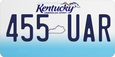 KY license plate 455UAR