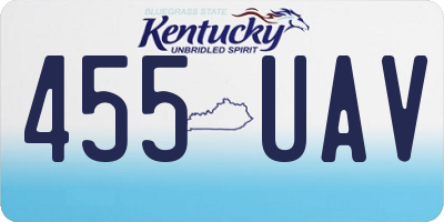 KY license plate 455UAV