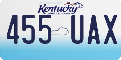 KY license plate 455UAX