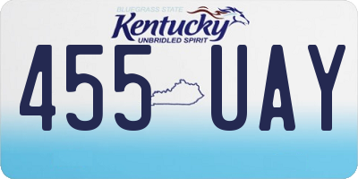 KY license plate 455UAY