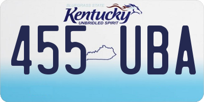 KY license plate 455UBA