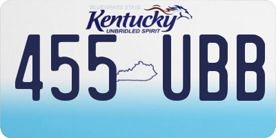 KY license plate 455UBB