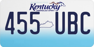 KY license plate 455UBC