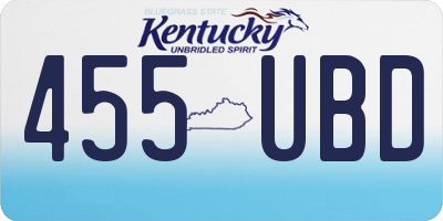 KY license plate 455UBD