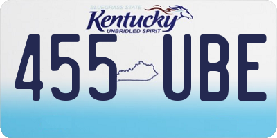 KY license plate 455UBE