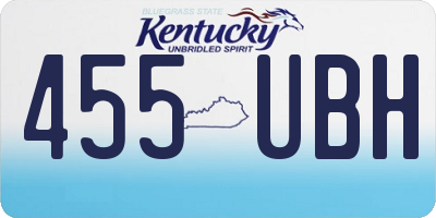 KY license plate 455UBH