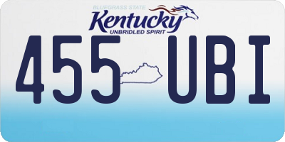 KY license plate 455UBI