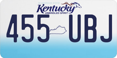 KY license plate 455UBJ