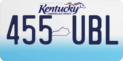 KY license plate 455UBL