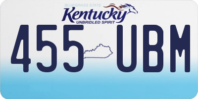 KY license plate 455UBM