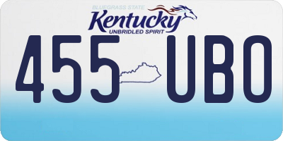 KY license plate 455UBO