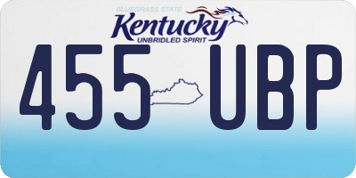 KY license plate 455UBP