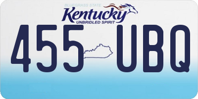 KY license plate 455UBQ