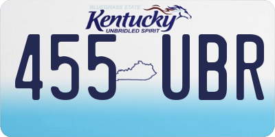 KY license plate 455UBR