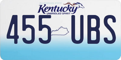 KY license plate 455UBS