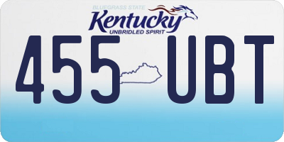 KY license plate 455UBT