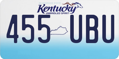 KY license plate 455UBU