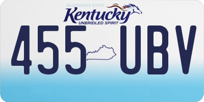 KY license plate 455UBV