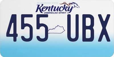 KY license plate 455UBX