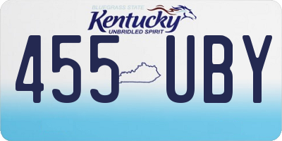 KY license plate 455UBY